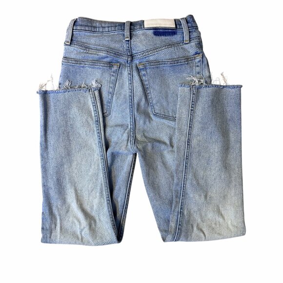 Re/Done Vintage Inspired High-Rise Button-Fly Light Wash Straight Jeans Size 24 - Picture 10 of 11